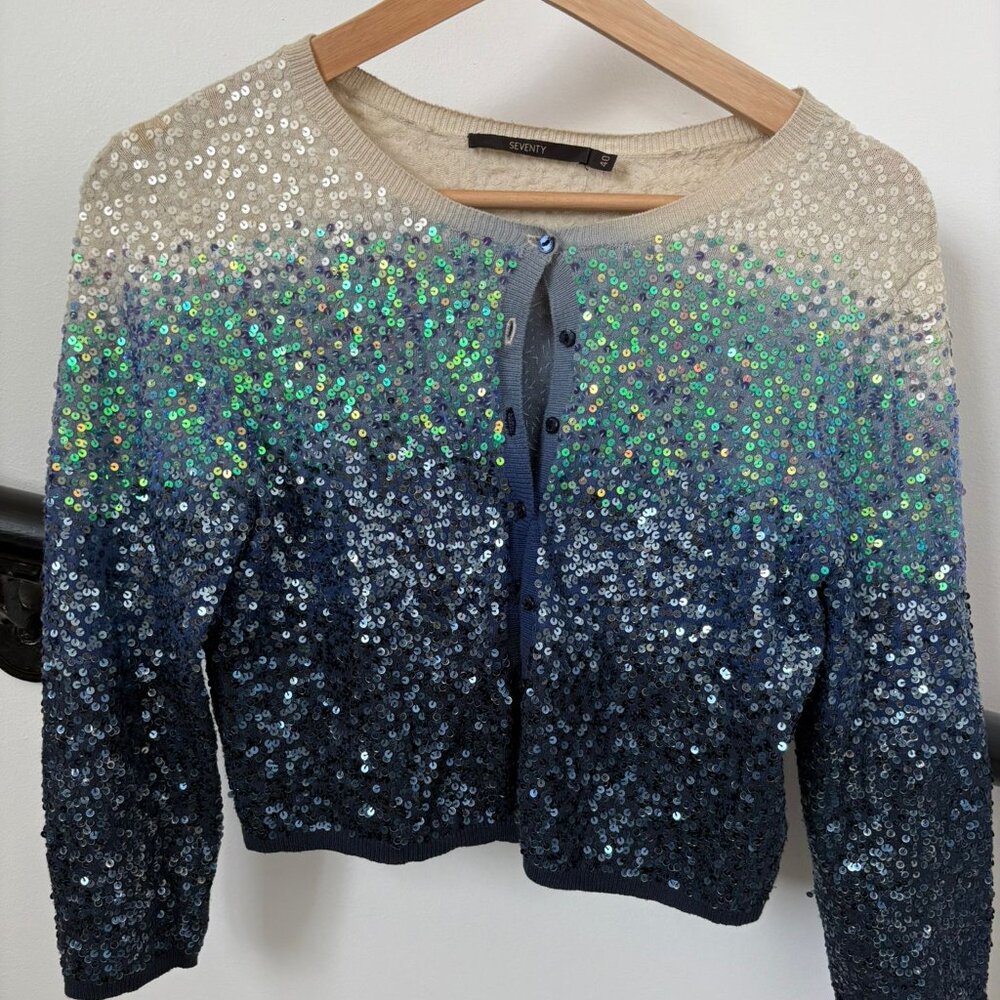sequinned, gradient cardigan